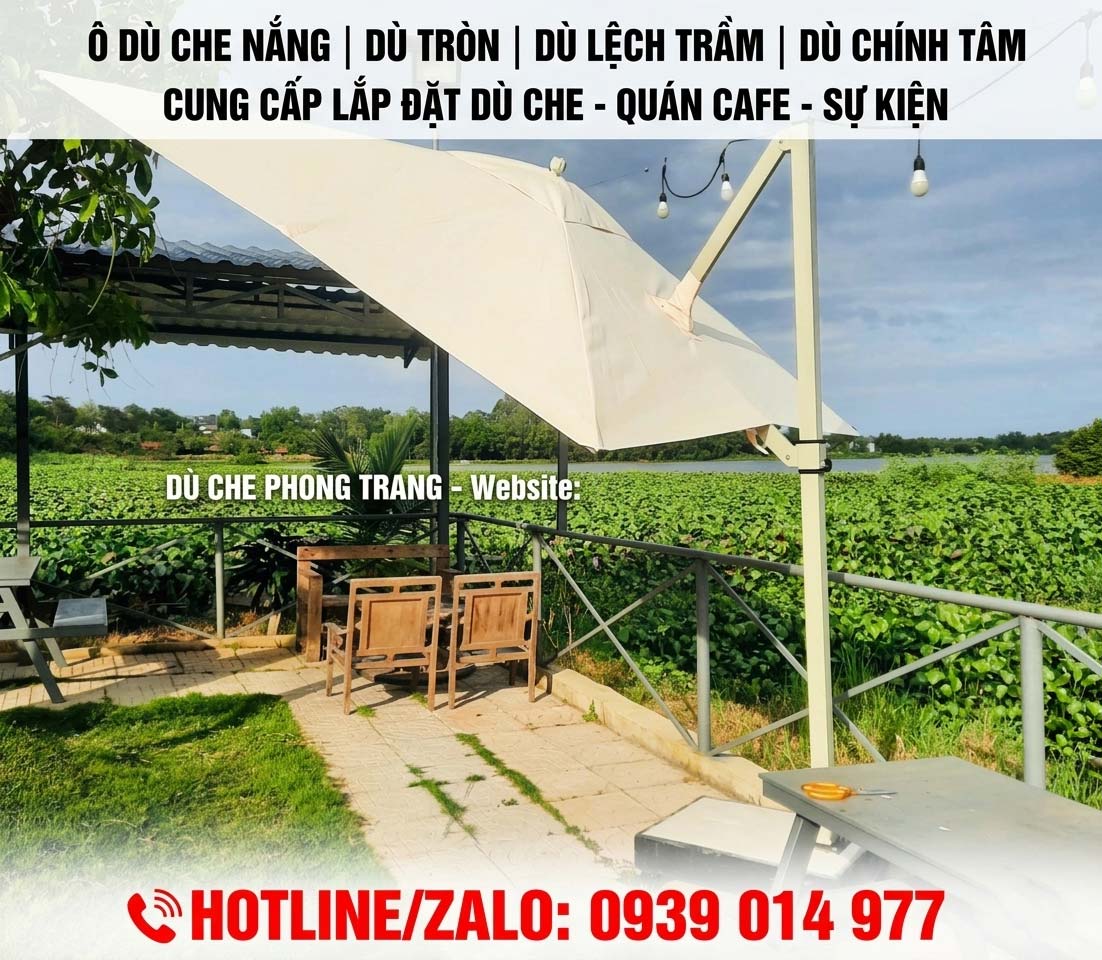 Lắp Đặt Dù Che Ngoài Trời Trọn Gói Ở Phú Hòa, Mua Dù Che Quán Cafe Tại Phú Yên