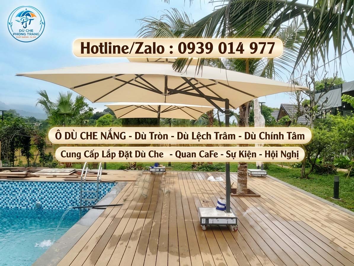 Báo Giá Dù Che Quán Cafe Ngoài Trời Mới Nhất Ở Trảng Bom, Dù Chống UV Đồng Nai