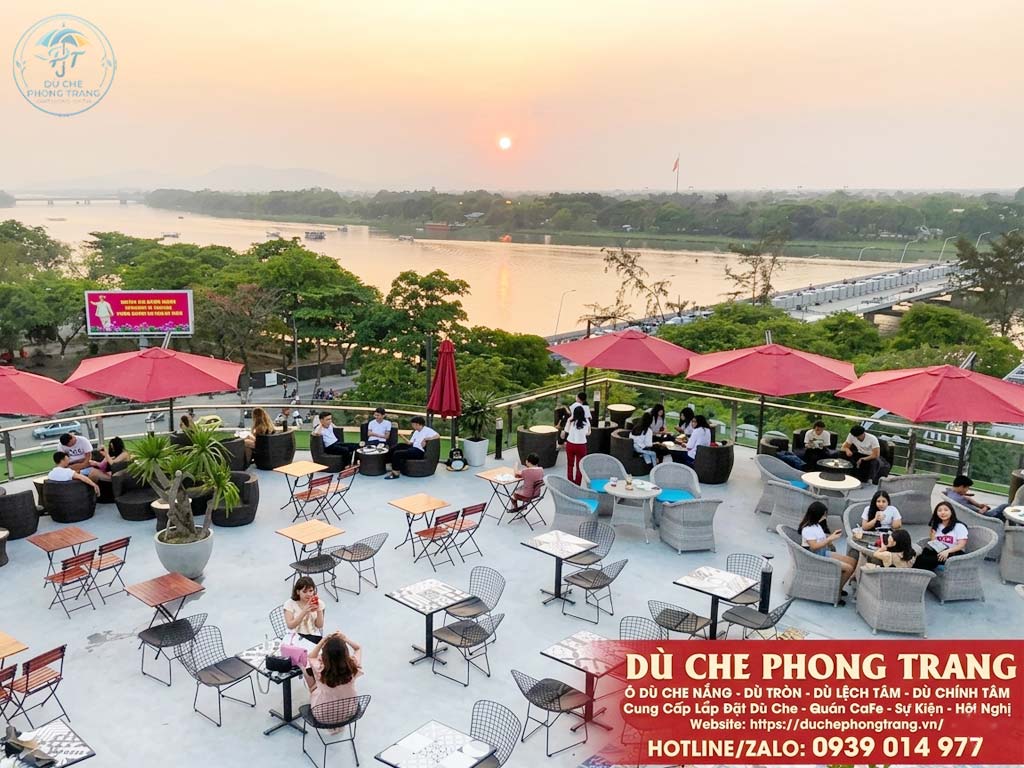 Dù Che Ngoài Trời Cho Quán Cafe Đẹp Ở Tây Sơn, Dù Che Cafe Tại Bình Định
