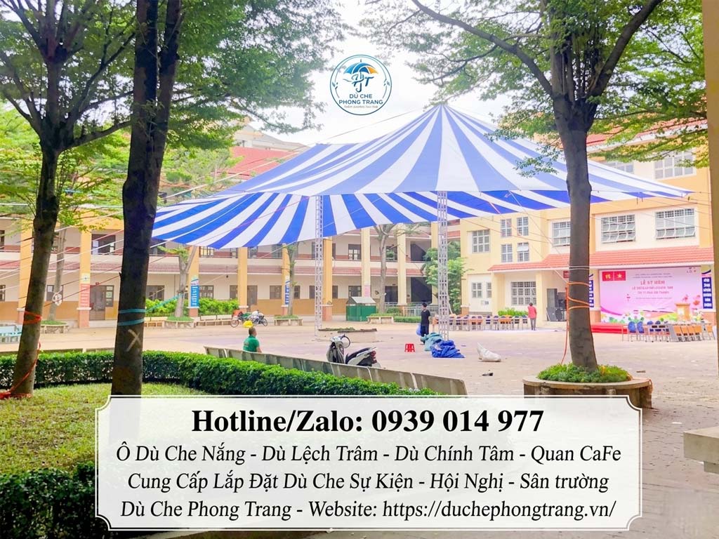 Hướng Dẫn Cách Lắp Đặt Dù Che Sân Trường Sự Kiện Đơn Giản Tại Hóc Môn